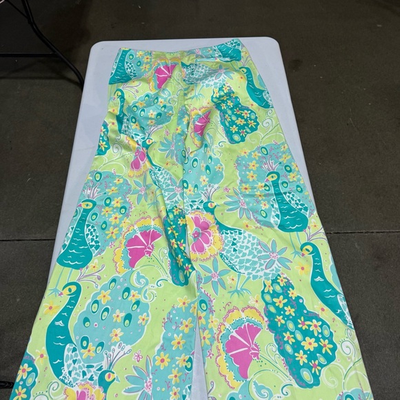 Lilly Pulitzer Peacock 🦚 Cotton Wide Leg Pant. Size 6 - Picture 10 of 11